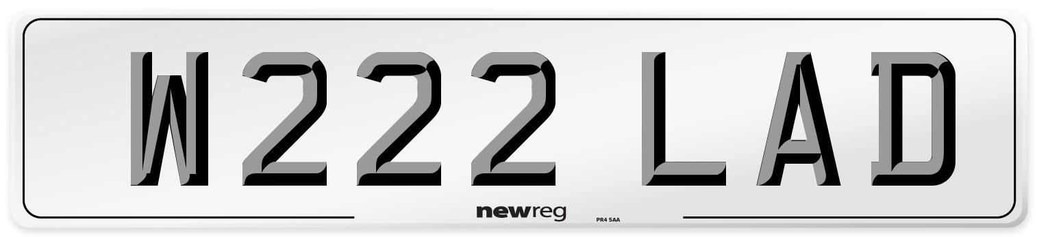 W222 LAD Number Plate from New Reg